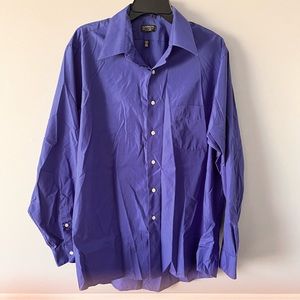 Men’s Button Down Long Sleeve Dress Shirt Arrow 16 1/2 Large Blue